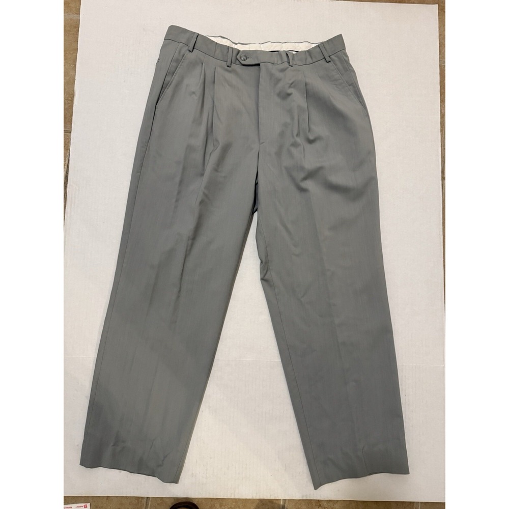 Silvio Bresciani Super 100s Men's Dress Pants Size 38 Gray Italian Wool‎